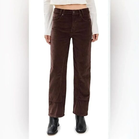 Free People Pants - Free People Risk Taker High Rise Straight Corduroys